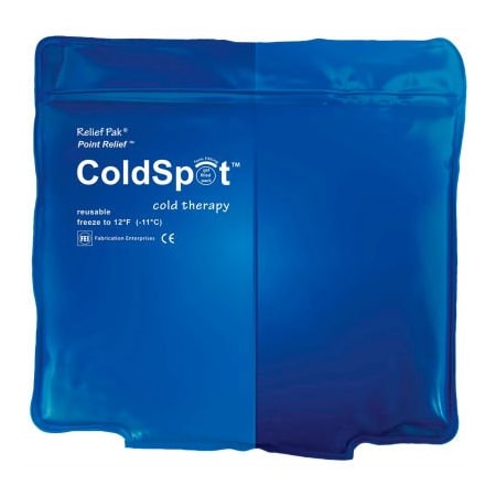 Fabrication Enterprises Relief Pak ColdSpot Reusable Blue Vinyl Cold Pack, Quarter Size 5" x 7", 12/PK 11-1004-12